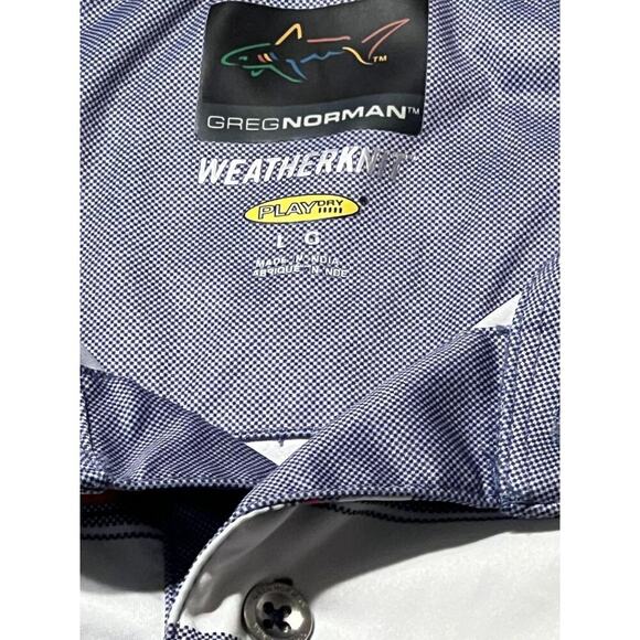 Greg Norman WeatherKnit Play Dry Golf Polo Shirt Men's Size Large Moisture Wicki - Picture 3 of 8